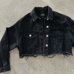 Zara crop denim jacket
